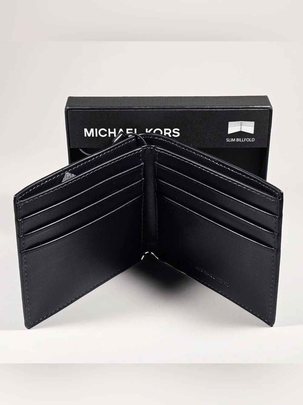 NWT 100% Authentic Michael Kors Brown Monogram Slim Wallet Billfold Style Andy